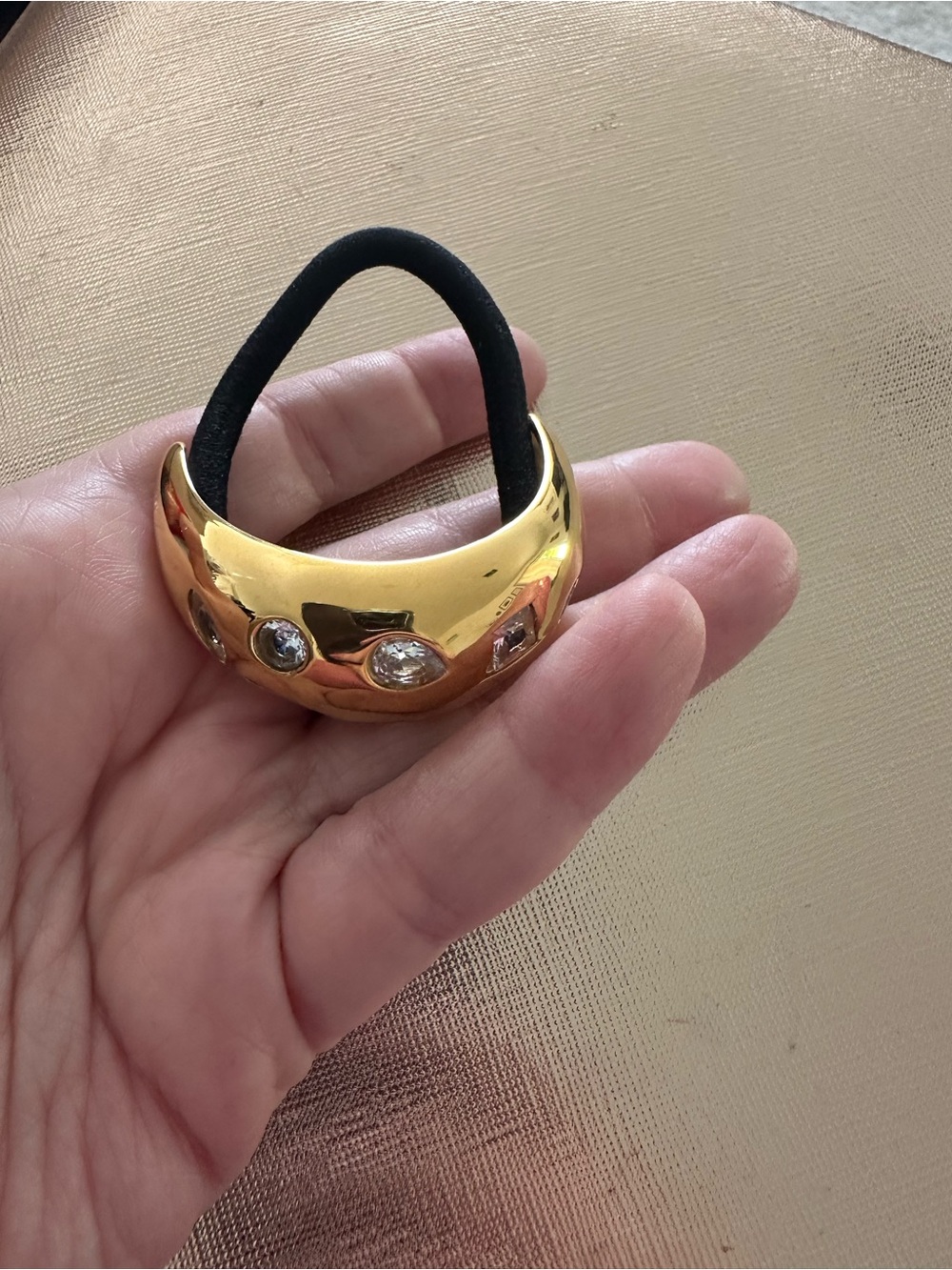 Gold Hair Tie with Gem Accent - Brand New - Picture 7 of 9
